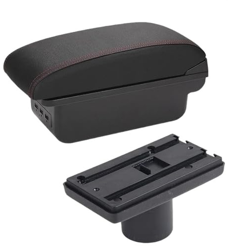 Caja De Reposabrazos Central Contenido De La Tienda Caja De Almacenamiento Con Portavasos Cenicero Productos Con USB Para Seat Para Ibiza 6j 6L GNITRIMS(B1 3USB)