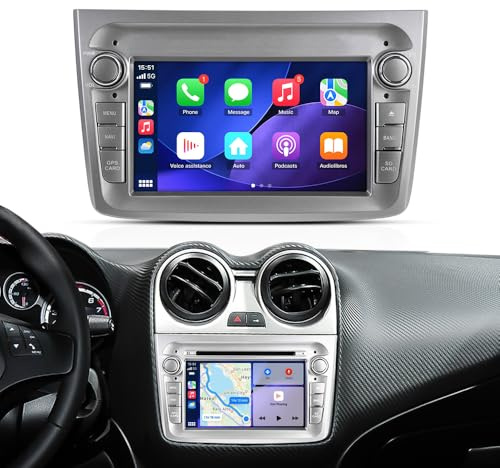 VIBEX Autoradio 7 Pollici per Alfa Romeo MiTo 2007-2014 | Apple CarPlay e Android Auto | Monitor Touchscreen HD, Navigatore GPS WiFi Bluetooth | Mantiene Comandi al Volante, DNA, Plug & Play