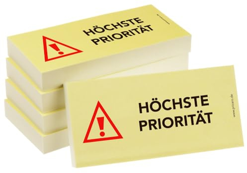 PRICARO Haftnotizen Höchste Priorität, 100 Blatt, 5 Stück