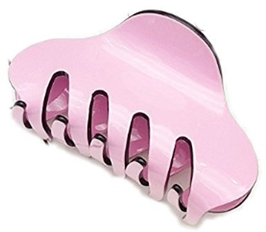 Fermagli per capelli da donna, per capelli con granchio, in tinta unita, accessorio per capelli (rosa)