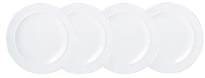 Denby White Porcelain Small Plates Set of 4 - 19cm Dishwasher Microwave Safe Crockery - Chip & Crack Resistant Glazed Appetiser Side Plates