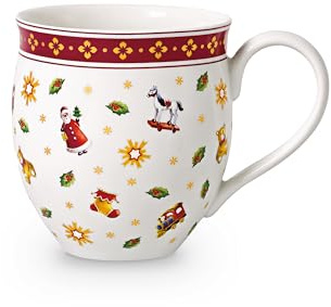 Villeroy & Boch Toy's Delight Kaffeebecher 6er Set, 470 ml, Weihnachtstasse, Becher, Kaffeetasse, Heißgetränkebecher, Tasse Winter Toys Weihnachten, Wintertasse, Weihnachtskaffeebecher, Porzellan