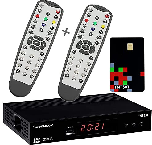Sagemcom HD Satellite TV Receiver + 2 Remote Controls + TNTSAT V6 Astra 19.2E Access Card