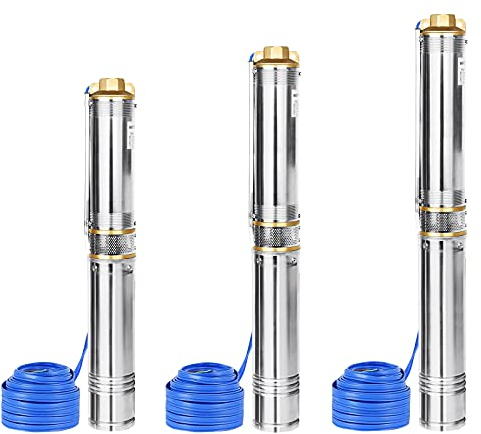 NAIZY Pompa Profondo Pozzo 750W 1HP Sommergibile 4000L/h Portata tubo Commutazione Automatica Giardino 4 Pollici con 20M di Cavo di Collegamento