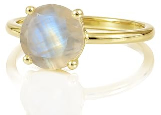 ANEMONE JEWELRY Mondstein Ring in 14k Gold - 14k Geburtsstein Schmuck für Besondere Ereignisse und Alltag tragen - Schöne Juni Geburtsstein für Sie