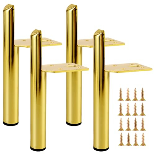 WOPPLXY 4 Stück Möbelfüße, Höhe 13cm Gold Möbelbeine, Metall Schrankfüsse für Sofa, Bett, TV-Schrank und andere Möbel
