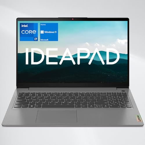 Lenovo IdeaPad 3 Laptop, 15.6 FHD Display, Intel Core i7-1255U Processor, 16GB RAM, 512GB PCIe SSD, Wi-Fi, Type-C, HDMI, SD Card Reader, Windows 11 Home, Grey