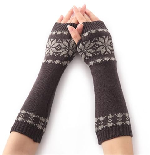 Warmer Strick-Armwärmer Gestrickte warme Halbfinger-Armstulpen for Herren und Damen (Color : Colour 2, Size : Free size)
