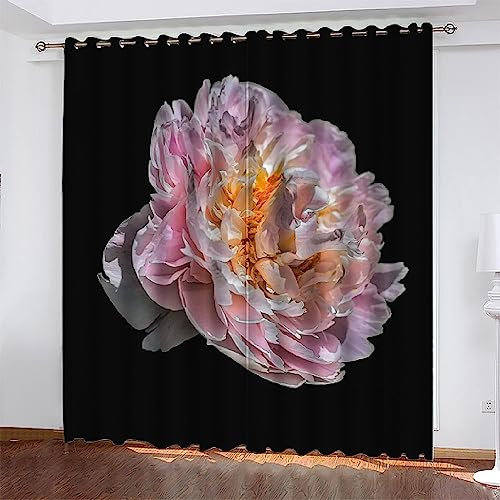 3D Vorhänge Rosa Pflanzenblumen Undurchsichtige Vorhänge Waschbar Langhaltig Hochwertig Verdunkelungsvorhang Wohnzimmer Schlafzimmer Küche Thermovorhang - Kinder Vorhänge-7T8B8T7I3R0