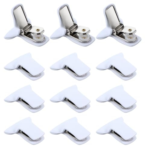 JIEYAO 12 Stück Gepolsterte Bettdecken-Clips, Weiße Bettdeckenclips Bettdeckenhalter Verschlussclips Steppdecken Befestigungsclips Deckenverschlüsse Verhindern Bettdeckenbewegungen Bettwäsche Zubehör