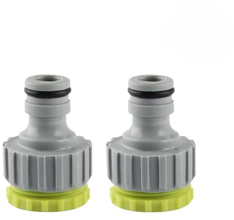 2 Pièces Raccord de robinet, 1/2” et 3/4”Connecteur de robinet de jardin ， Set de raccord de tuyau pour l'irrigation de jardin (Gray)