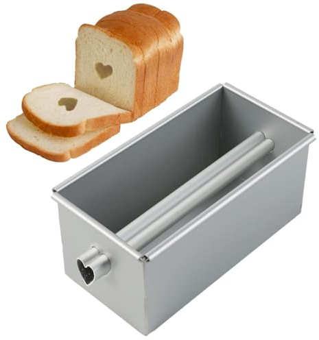 Teglia per pane – Teglia per pagnotta, teglia per pane | Stampo antiaderente per torta a forma di cuore che scorre in lega di alluminio, teglia lunga per pane, pane riutilizzabile resistente al calore