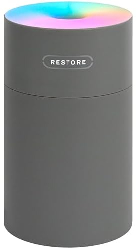 New Grey Portable Stylish Restore Personal Humidifier,300ml Water Tank,Auto Shut Off When Water Runs Low And Optional Atmospheric Mood Light Moisturises Dry Air In Your Personal Space Travel Size - A
