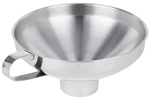 Cabilock Stainless Steel Single Ear Wide Mouth Funnel for Kitchen Use Ideal for Jam Oil Milk Juice Transfer