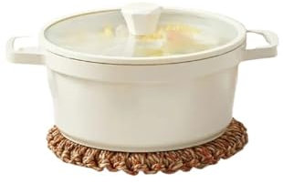 YGMNQAL Suppentopf Home Kitchen 20/24 cm Keramik-Suppentopf, Meeresfrüchtetopf, Auflaufform mit Glasdeckel, antihaftbeschichtetes Kochgeschirr zur Wärmespeicherung(20CM-Ivory)