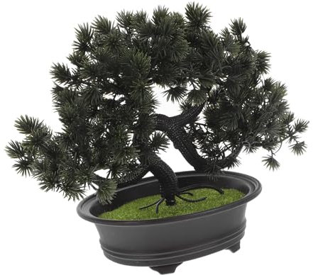 Kisangel Künstlicher Bonsai Baum Im Topf Realistisches Kunstwerk Für Heimdekoration Pflegeleicht Und Langlebig Für Wohnzimmer Büro Und Zen-Garten Symbol Für Glück Und Langlebigkeit