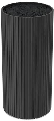 Vonsera Messerblock ohne Messer, Universal Messerhalter Schwarz mit Borsten, Abnehmbarer Runder Messerblock für Küchenmesser, Messeraufbewahrung für bis zu 10 Messer, 22 x 11 x 11 cm