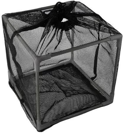 Pond Pump Filter Box, 10.24in Nylon Basket Cover Anti-Clogging Cube Water Pump Nets Barrier Mesh Bags Skimmer Cleaning Media Cage for Waterfalls and Fountains Accessories