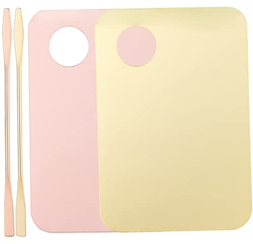 VICASKY 2set Piatto Per Trucco in Acrilico Di Piastre Per Miscelazione Colori Portatili Con Spatola Strumento Per Truccatori Per Sfumare Fondotinta e Pigmenti