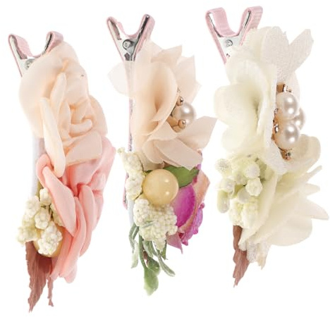 HAMPPLIES Clip per Chioma Fiore Simulati 3 Pezzi Decorazione Delicata Naturale e Confortevole per Ragazzo Ragazza Accessori per Chioma Estivi