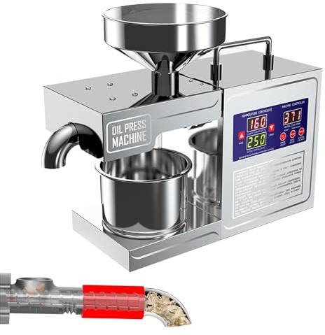 Presse Huile de Tournesol,Broyeur Oléifère Multigrains 820W, Pour Olives/Noix/Amandes/Graines, Faible Consommation (0.6 kWh), Haut Débit,Pour usage domestique et commercial