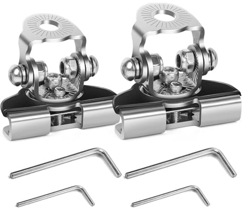 Greluma 2 Stk Edelstahl LED Lichtleisten Montagehalterung,Universal Einstellbare Säule Haube Arbeit Lampe Montieren Clamp Halter für Off-Road Truck SUV