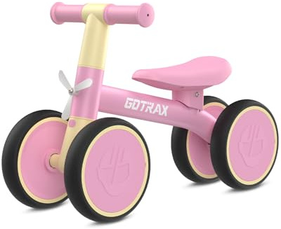 Gotrax Baby Balance Bike for 1 Year Old Boys Girls, First Birthday Gift Toy | 12-24 Months Toddler Bike, Sturdy Steel Frame, 7 Silent Wheels, Soft Edges, Comfy PU Seat, Lightweight, First Ride-on Toys