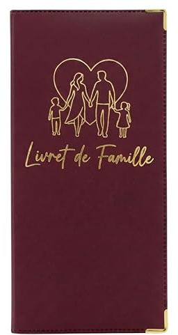 Habeygard Protège Livret de Famille Français – Étui Bordeaux, Dorure & Coins Or – Pochette Format Standard Mairie – Housse Protection Durable & Luxe – Idée Cadeau Mariage Naissance Bébé PACS