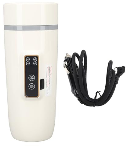 GYZOUKA 350 Ml Elektrisk Resevattenkokare, Bärbar Elektrisk Vattenkopp för Bil med Digital Display, för Utomhusresor och Körning (24V)