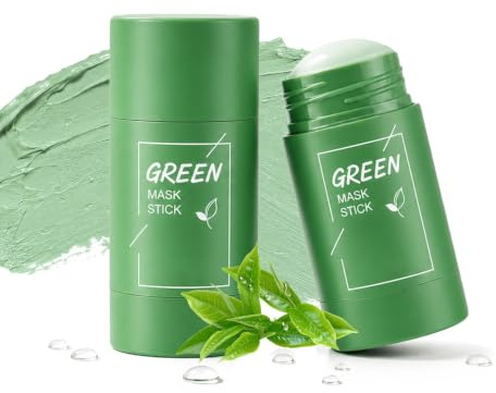Green Tea Mask Stick for Face,2 Pack Deep Cleansing Clay Mask, Blackhead Remover & Pore Minimizer with Green Tea Extract,Oil Control & Moisturizing Mask for All Skin Types,Suitable for Women and Men