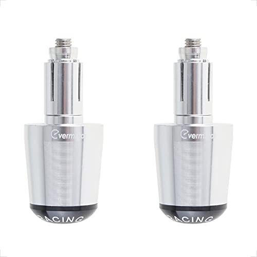 Evermotor Manillar CNC para Motocicleta, Tapas de Aluminio para Manillar de Motocicleta para la mayoría de los Bordes del Motor/Gris Plata