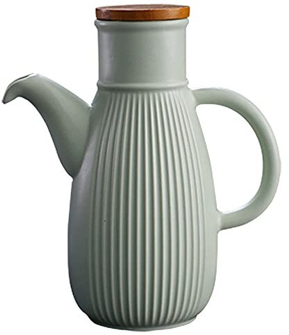 Bouteille De Vinaigrette De Distributeur D'huile D'olive En Porcelaine, Distributeur De Bouteille D'huile D'olive Ou De Vinaigre, Pot D'huile Étanche En Céramique, Ustensiles De Cuisine-green||750ml