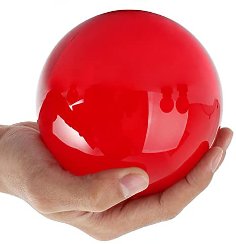 Sfera in vetro per fotografia, con sfera rossa, 30 mm-100 mm, per fotografia, fotografia, fotografia, fotografia, obiettivo, rotondo, palla artificiale, regalo, 40 mm, base in legno