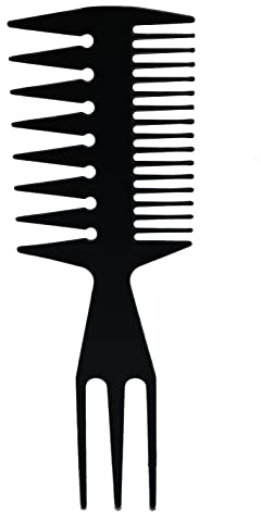 Peigne Professionnel 3 en 1 pour Hommes, Peigne à Dents Larges, Peigne à Fourche, Peigne Humide, pour Usage Domestique, Salon de Coiffure, Cheveux Bouclés, Noir