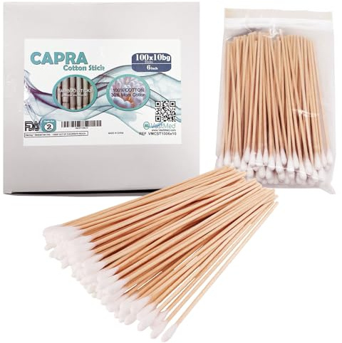 Vastmed 1000 Pcs Long Cotton Buds 6 Inch | Wooden Stick Cotton Tips | Disposable Non-Sterile Cotton Buds for Multi-Purpose Use