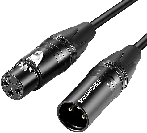 SHULIANCABLE XLR-Kabel, professionell, symmetrisch, männlich auf weiblich, Mikrofonkabel, kompatibel mit Mikrofon, Mischpult, Kamera, Verstärker, Phantomspeisung, Lautsprecher (1 m)