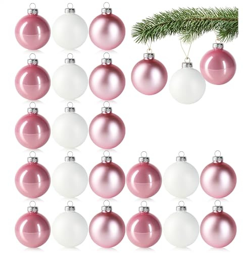 com-four® 24x Christbaumkugeln, schöne Weihnachtskugeln aus echtem Glas | Baumschmuck für die Weihnachtstanne - Ø 6 cm