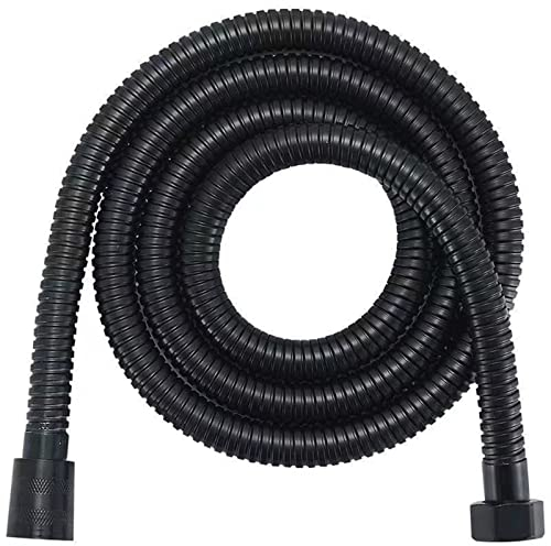 Schlauch aus Edelstahl, 1,5 m 2 m langer flexibler Duschschlauch for Badezimmer, schwarz, 2 Meter Metall-Edelstahl-Duschkopfschlauch, Duschrohrschlauch (Farbe: Silber, Größe: 2 m) (Color : Schwarz,