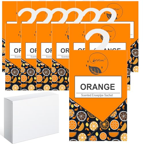 14PCS Sachet Armoire Parfumé, Sachet Parfumé Armoire Sent Bon Maison, Parfum d Ambiance Maison Parfum d'intérieur, Desodorisant Vetement Armoire, Sachets Lavande Placards Parfum Voiture (Orange)
