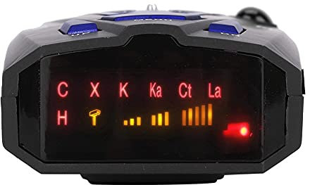 aqxreight 360 Grad V7 GPS Auto Geschwindigkeit Sicherheit Sprachalarm Radarwarner Extreme Reichweite (Blue)