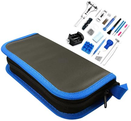 Kit di riparazione orologio, kit di rimozione maglie di orologio,Kit di rimozione maglie di riparazione orologio - Kit di sostituzione batteria orologio con custodia per il trasporto, kit di attrezzi