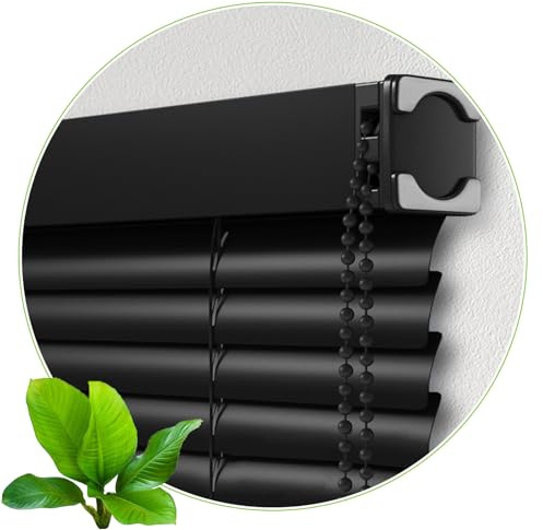 Sonakia Schwarze Fenster Venezianische Jalousie 40/65/80/105/120cm, Aluminium-Jalousie, Jalousien & Rollos Für Fenster, Horizontal Venezianische Jalousette,WxH-120x180cm/47 * 71in