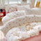 Covebett Juego de ropa de cama de 135 x 200 cm, 4 piezas, para niñas, color blanco con lazos rosas, juego de ropa de cama para niños, diseño de corazones, Kawaii, microfibra, individual, 2 fundas de