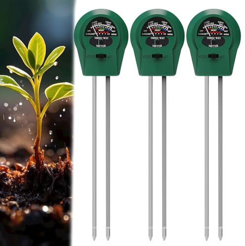KBIBCK Higrómetro de Suelo, Probador de Suelo, 3 en 1 Medidor Humedad Plantas, Medidor de Humedad Luz pH del Suelo, No Necesita Batería Medidor de pH de Suelo para Jardín, Granja, Interior y Exterior