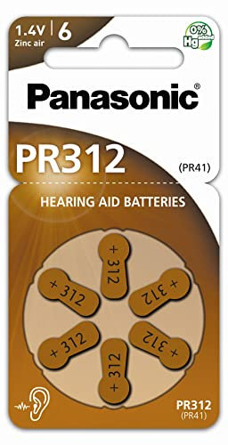 Panasonic P312 Hörgerätebatterien, 120 Stück, braun, 1,4V Zink-Luft, PR41