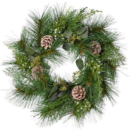 Künstlicher Tannenkranz Mix mit Zapfen, Ø ca. 45cm. Adventskranz, Türkranz, Winterdeko, Weihnachten