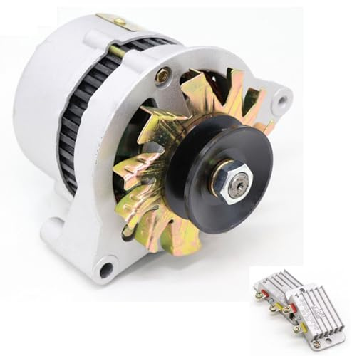 Bürstenloser AG-Generator, 1500 W, 14 V/28 V, Lichtmaschine für Traktoren, Gabelstapler, Dreiradfahrzeuge mit Dieselmotor – Hochleistungsgenerator mit Regler, Riemenscheibe Typ B (6,5 cm) und Handschu