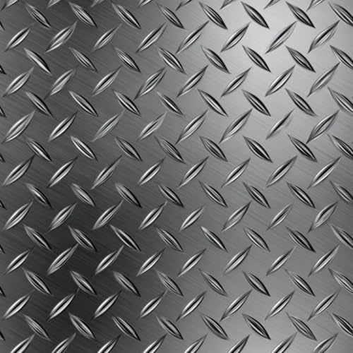 Kanworse Peel and Stick Wallpaper Brushed Silver Diamond Plate Texture Shiny Metallic Surface Contact Paper Removable Self Adhesive Wall Mural Wall Decor for Bedroom Kitchen Cabinets 17.7in x 118in
