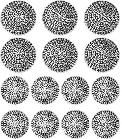 14 Pcs Silver Buttons for Blazers, 18mm 23mm Metal Blazer Buttons Set for Suits Coat Uniform Jacket