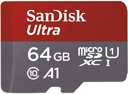 SanDisk Ultra 64 GB microSDXC Memory Card + SD Adapter with A1 App Performance Up to 100 MB/s, Class 10, U1